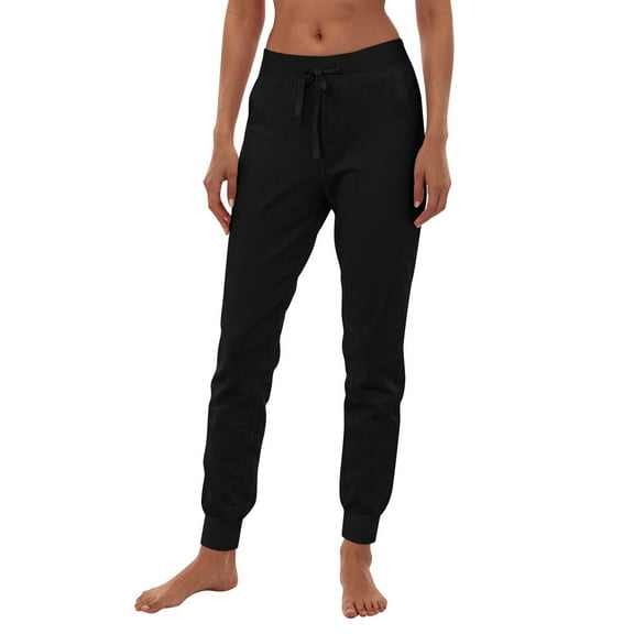 Women's Casual Jogging Pants With Drawstring Pockets Soft Trousers Sport Pants Black L