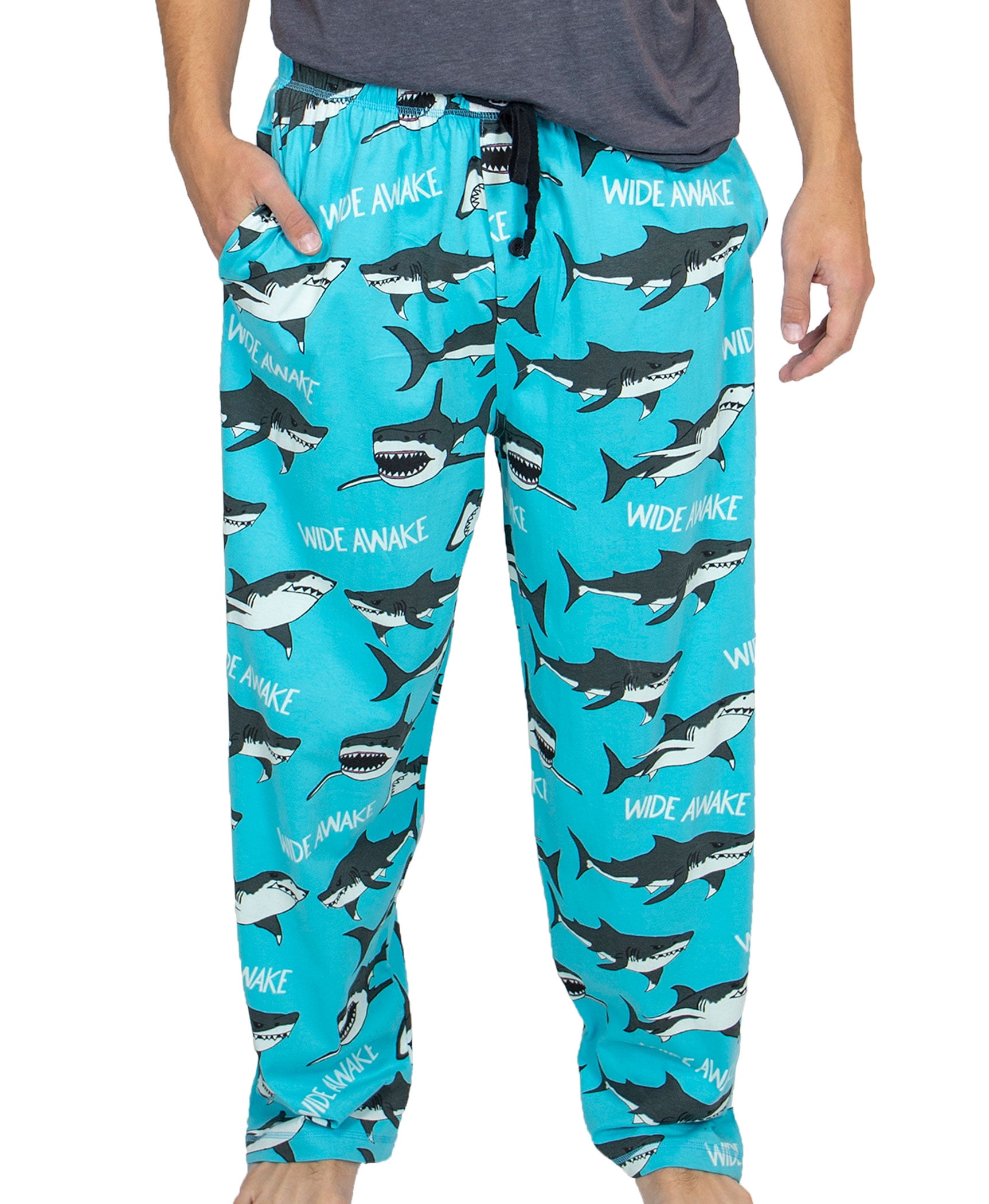 LazyOne Animal Pajama Pants for Men, Male Pajamas, Bite Me Shark, X ...