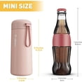 thumbnail image 2 of 8 oz Water Bottles Made of 304 Stainless Steel, Small Water Bottles Double Wall Vacuum Insulation for Hot&Cold Drinks, Water Bottle Purse with Carry Handle - 100% Leakproof(Pink), 2 of 14
