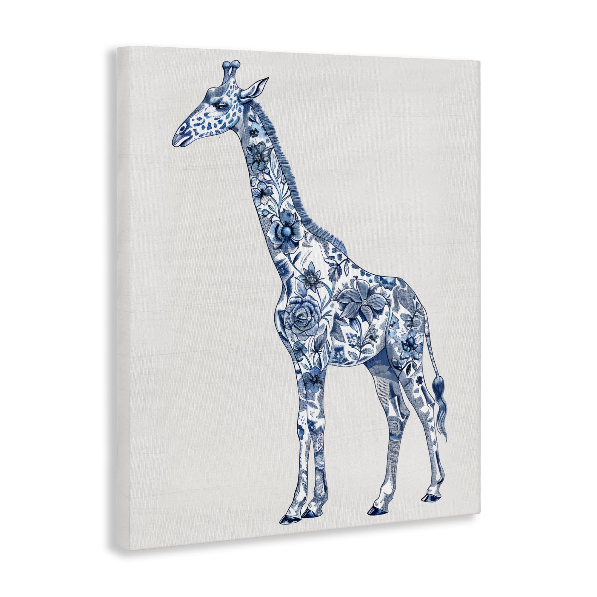 Vintage Toile Giraffe Canvas Wall Art, design by Lettered and Lined