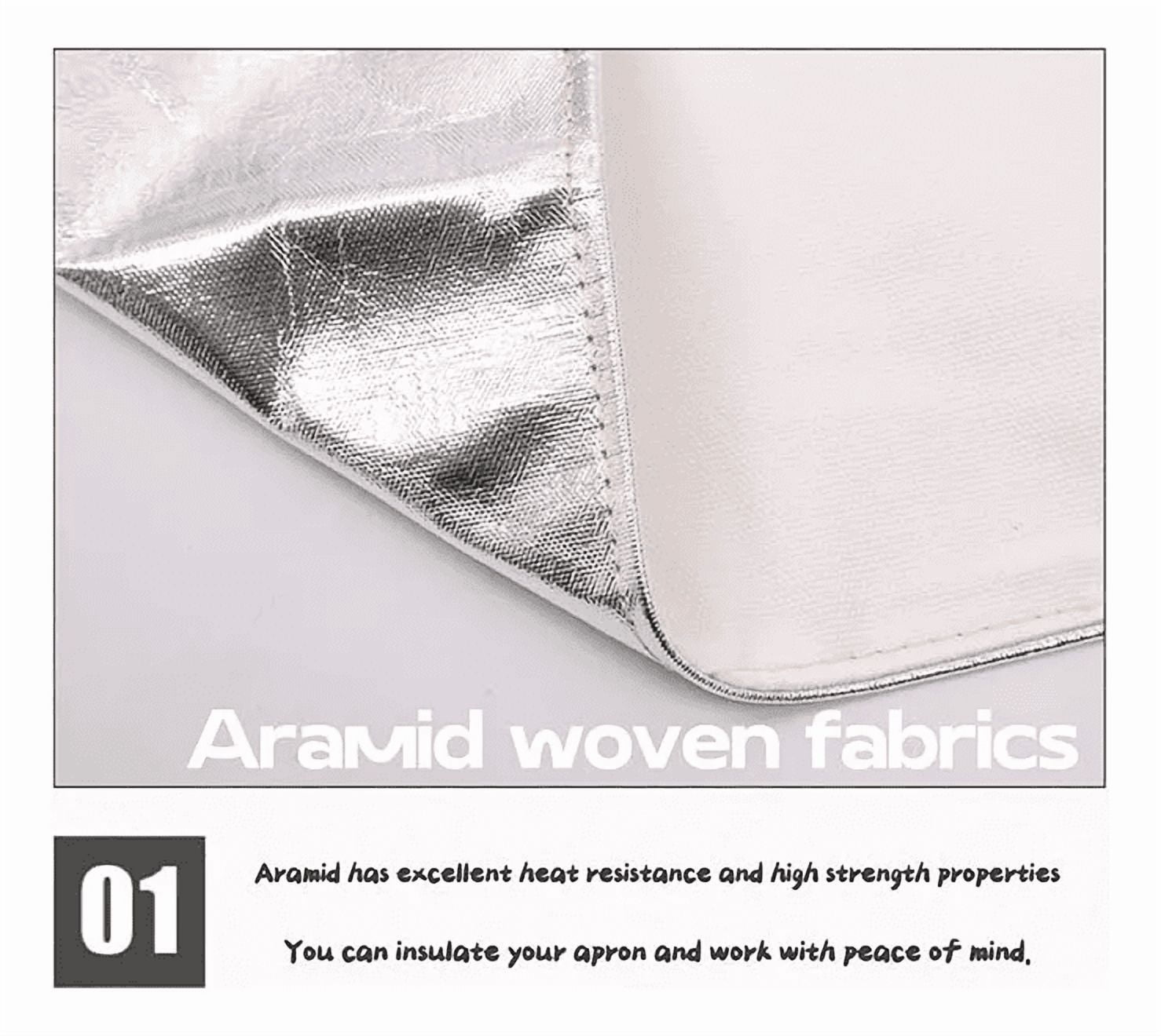 Heat Resistant Aluminum Foil Apron – High Temperature Protective Kitchen Apron, Fireproof & Oil-Proof Apron for Cooking, BBQ, Baking