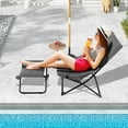 thumbnail image 3 of Silla Plegable Costway Para Patio Con Otomana Sillón Reclinable Con Reposapiés Gris, 3 of 5