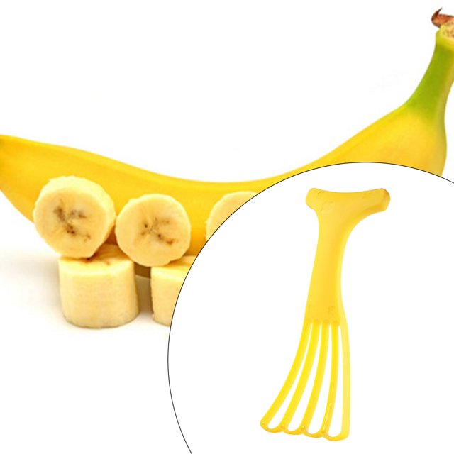 Banana Cutter Slicer Kitchen Kitchen Accessories Dining Handheld for Kitchen yellow