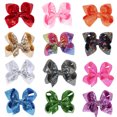 thumbnail image 3 of Janrevotw 1pcs Children'S Jewelry 5 Inch Sequin Bow Hair Clips Solid Color Girls Beaded Hair Clips, 3 of 7