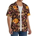 thumbnail image 2 of Rateoe Woodland Creatures Floral Print Mens Front Pocket Hawaiian Shirts Casual Shirts Short Sleeve Button Down Beach Tropical Shirts-XX-Large, 2 of 5