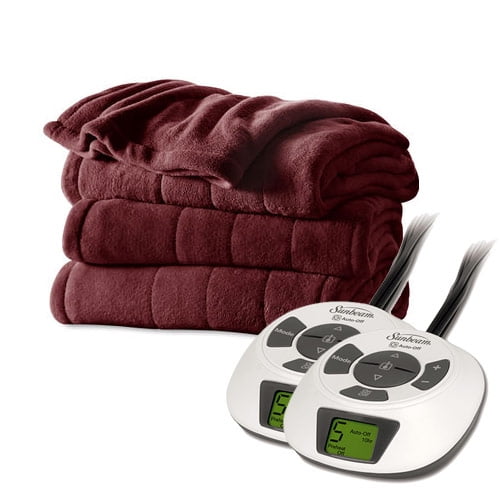 Sunbeam Channeled Velvet Plush Electric Heated Blanket King Size