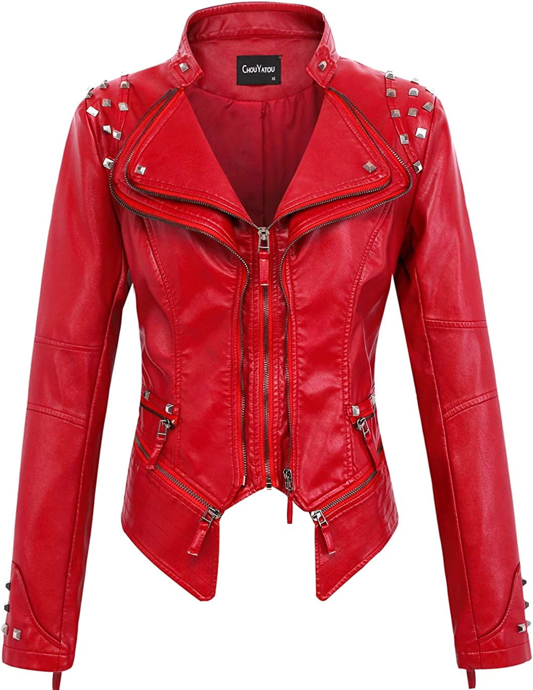 Chouyatou leather clearance jacket