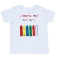 thumbnail image 5 of Eduwear (Unisex) Embroidered "I Know My Colors" Interactive Educational short sleeve T-shirt with Embroidered Velcro Patches (Little Girls, Little Boys), 5 of 6