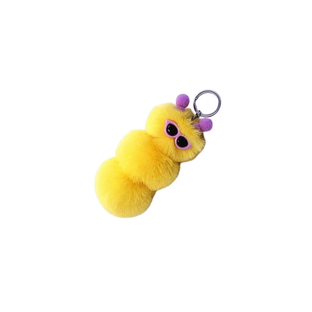 Inteprter LLavero de repuesto con forma de insecto, bolso de oficina decorativo de Color sólido de dibujos animados, colgante de llavero automotriz, Artesanía Amarillo Inteprter HA074060-02