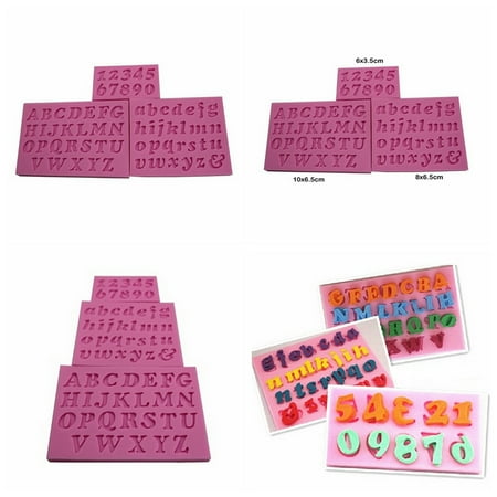 

3 pcs New Mini Letter&Number Silicone Handmade Fondant Cake Decorating DIY Mould