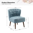 thumbnail image 5 of Modern Accent Dining Chairs Set of 2 Wood Legs Upholstered Tufted Armless Vanity Slipper Side Chair Living Bedroom Home Kitchen Blue, 5 of 7
