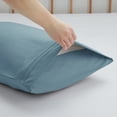 thumbnail image 6 of Nestl Pillow Cases, 1800 Series Luxury Soft Microfiber Queen/Standard Pillow Cases Set of 2 (20"x30"), Breathable & Easy Care Pillow Covers, Stone Blue, 6 of 6