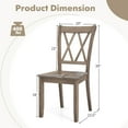 thumbnail image 3 of Costway Wooden Dining Chairs Set of 2 with Ergonomic Seat Rubber Wood Frame & High Backrest, 3 of 8