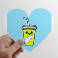 thumbnail image 1 of Drawing Expression Lovely Drink Bottle Heart Vinyl Sticker Bicycle Bottle Decal, 1 of 3