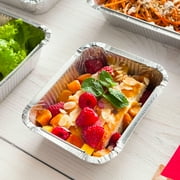 Treamon Aluminum Pans with Lids, Disposable Tin Foil Pans 8.5 x 6 50 Count