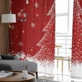 thumbnail image 6 of Red Christmas Tree Sheer Curtains 63 Inches Long, Xmas Balls Pine Needles Snowflake Light Filtering Window Curtains for Living Room/Bedroom, Rod Pocket Voile Sheer Curtain Drapes, 52"Wx63"L, 2 Panels, 6 of 9