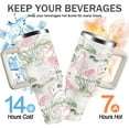 thumbnail image 3 of Flamingo Tumbler with Handle Gifts for Women 40oz Stainless Steel Cup Water Bottle Insulated Travel Coffee Mug with Lid and Straw, 3 of 6