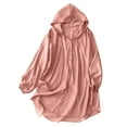 thumbnail image 2 of TIMIFIS Veste Rose de Protection Solaire pour Femme, Couleur Unie, à Capuche avec Poches, Randonnée, Course, Cyclisme, Manteau d'Extérieur à Manches Longues, Léger, Entraînement, à la Mode, Veste Cool, 2 of 9