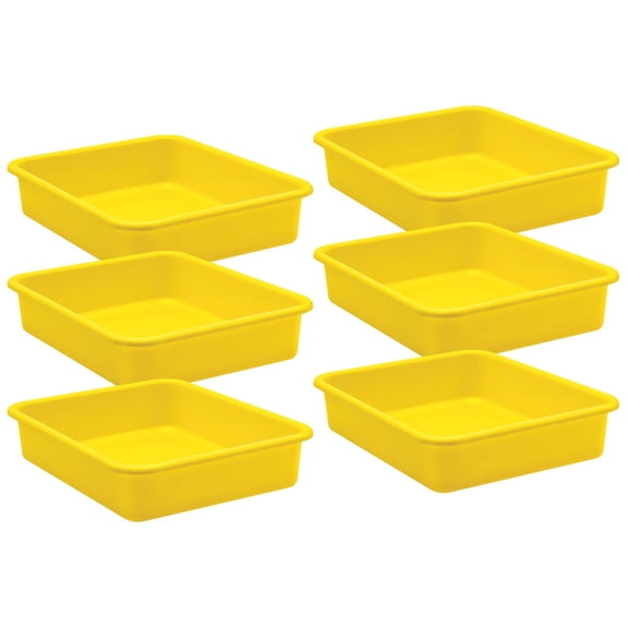 Teacher Created Resources Yellow Large Plastic Letter Tray, Pack of 6