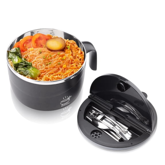 Microwave Ramen Bowl with Spoon Handles Phone Holder, 40.5 OZ Ramen Noodle Cooker Microwavable Mugs Strainer Containers Instant for Soup Pasta Lunch Dorm College