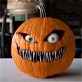 thumbnail image 2 of Halloween Decorations Halloween Decor Fall Decor Halloween Pumpkin,Halloween Resin Multi Eye Skew Eye Pumpkin Figurine for Living Room Creative Indoor Halloween Festival Home Decor, 2 of 4