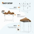 thumbnail image 6 of EAGLE PEAK 5x5 Pop Up Canopy Tent Instant Outdoor Canopy Easy Set-up Straight Leg Folding Shelter（Khaki）, 6 of 11