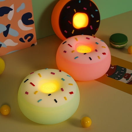 

Mairbeon Cute Donut Shape Rechargeable Smart Touch 3 Colors Adjustable Night Light Lamp
