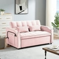 thumbnail image 2 of Sesslife Convertible Sleeper Sofa Chair Bed, Adjustable Sofa Bed with USB Port and Swivel Phone Stand, Multi-Functional Sleeper Sofa with Ashtray for Living Room, Apartment or Office(Pink), 2 of 11