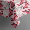 thumbnail image 4 of Pink Butterfly Red White Wing Pattern Rectangle Tablecloth 60"x120",Waterproof Polyester Rectangle Table Cloth, Wipeable Spillproof Polyester Tablecloth for Dining, Camping, Indoor and Outdoor, 4 of 6