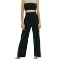 thumbnail image 1 of Hukapapa Conjuntos de Entrenamiento para Mujer Conjuntos de Yoga Deportivos sin Mangas de 2 Piezas, Ropa Deportiva de Baile Sexy,Negro,L,, 1 of 7