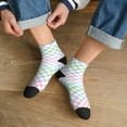 thumbnail image 3 of Pofeuu Colorful Checkerboard Print 30cm Socks, Adult Running Hiking Socks for Youth and Adult, 3 of 7