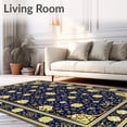 thumbnail image 2 of ODIKA 2'x3' Machine Washable Non-Slip Area Rug, Subtle Geometric Ivory High Traffic Rug, Blue, 92332, 2 of 7
