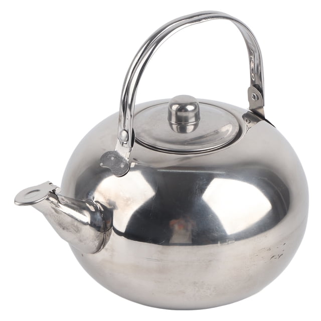Tetera de té al aire libre, tetera de acero inoxidable 304 para exteriores con mango, tetera de acero inoxidable, rendimiento sólido