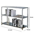 thumbnail image 5 of Benzara BM205335 Metal & Glass Sofa Table with 2 Open Shelves, Silver & Clear, 5 of 5