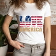 thumbnail image 3 of Love America T-Shirt | Patriotic USA Flag Graphic Tee for Men and Women, Maroon, L, 3 of 6