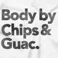 thumbnail image 2 of Body By Chips Guacamole Funny Saying Unisex Plus Fleece Graphic Hoodie Brisco Brands 5X, 2 of 3