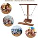 thumbnail image 2 of Ring Toss Games Hook and Ring for Kids Adults (Brown, 25cm), Handheld Hook Ring Toss Board Games with Shot Ladder, Outdoor Indoor Handmade Wooden Fast, 2 of 5