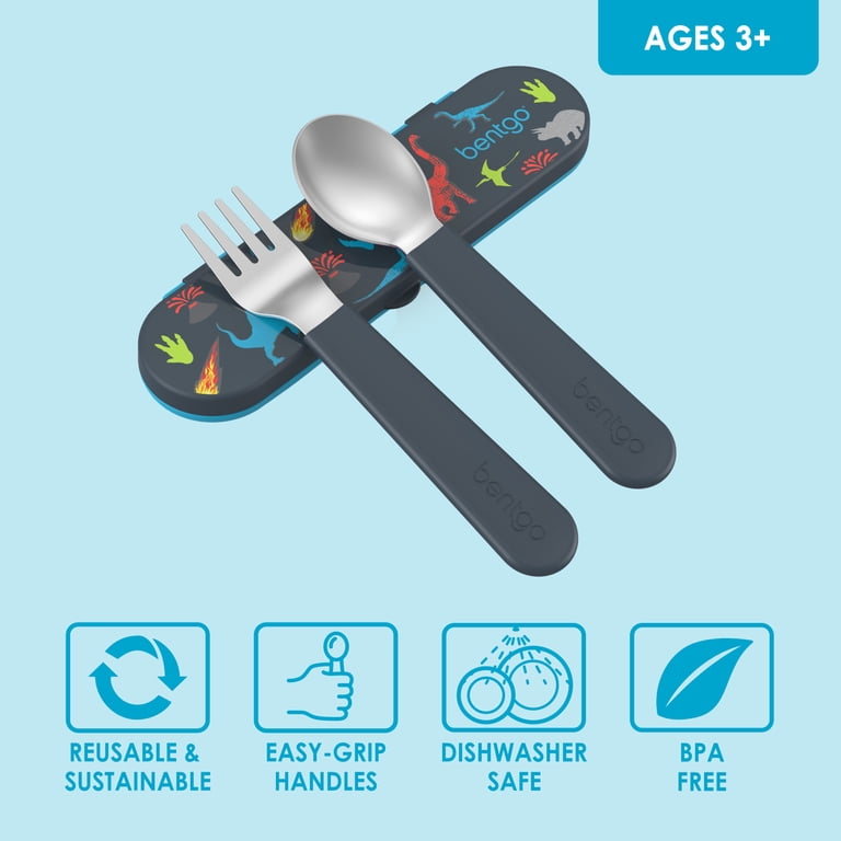 Bentgo Kids Stainless Steel Utensil Set with Case, Dinosaur photo 4