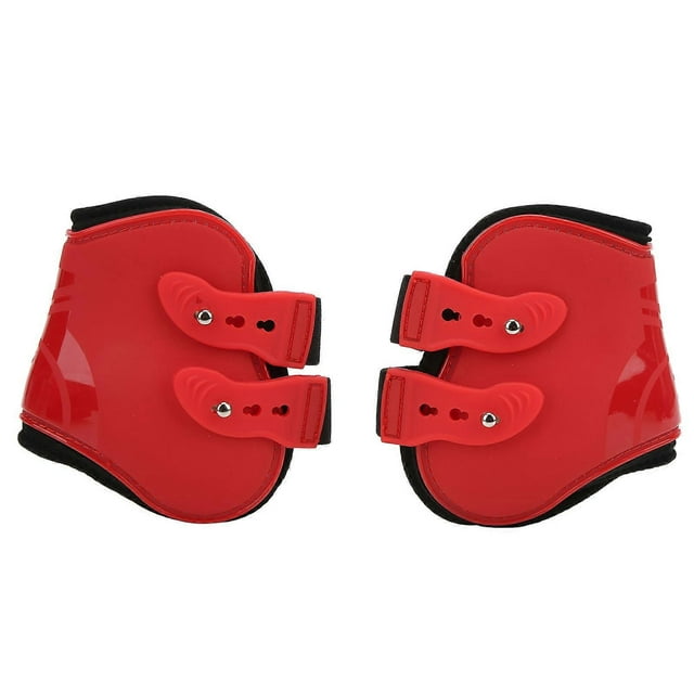 Horse Tendon Boots Set Safe Soft Wear Resistant PU Shell Tendon Guard Boots for HorsesRed Hind Legs M