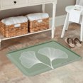 thumbnail image 2 of FJPT Non Slip Flannel Polyester Floor Mat With Ginkgo Design For Bathroom Kitchen Bedroom Decor 31.5x19.7 inch, 2 of 5