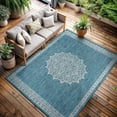 thumbnail image 6 of Outdoor Rug 6x9 Medallion Aqua Modern Area Rugs For Indoor And Patios Kitchen Hallway Mats Washable Porch Deck Outside Carpet (medallion 6 X 9), 6 of 9