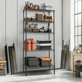 thumbnail image 2 of 5-Tier Storage Shelf, Wire Shelving Unit, 550LBS Weight Capacity, Metal Storage Shelves Adjustable Garage Tool Shelf Standing Rack, 23.62"L x 13.78"W x 59"H, 2 of 10