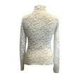 thumbnail image 4 of Qulqfy Going Out Long Sleeve Shirt Women Lace White Turtleneck Blouses Cheeky Dressy Shirts for Women, 4 of 5