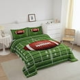 thumbnail image 3 of American Football Comforter Set Twin,Football Field Abstract Bedding Set Teens Adults Room Decor, Soccer Sport Game Quilt Set Green Brown Duvet Insert, 3 of 7