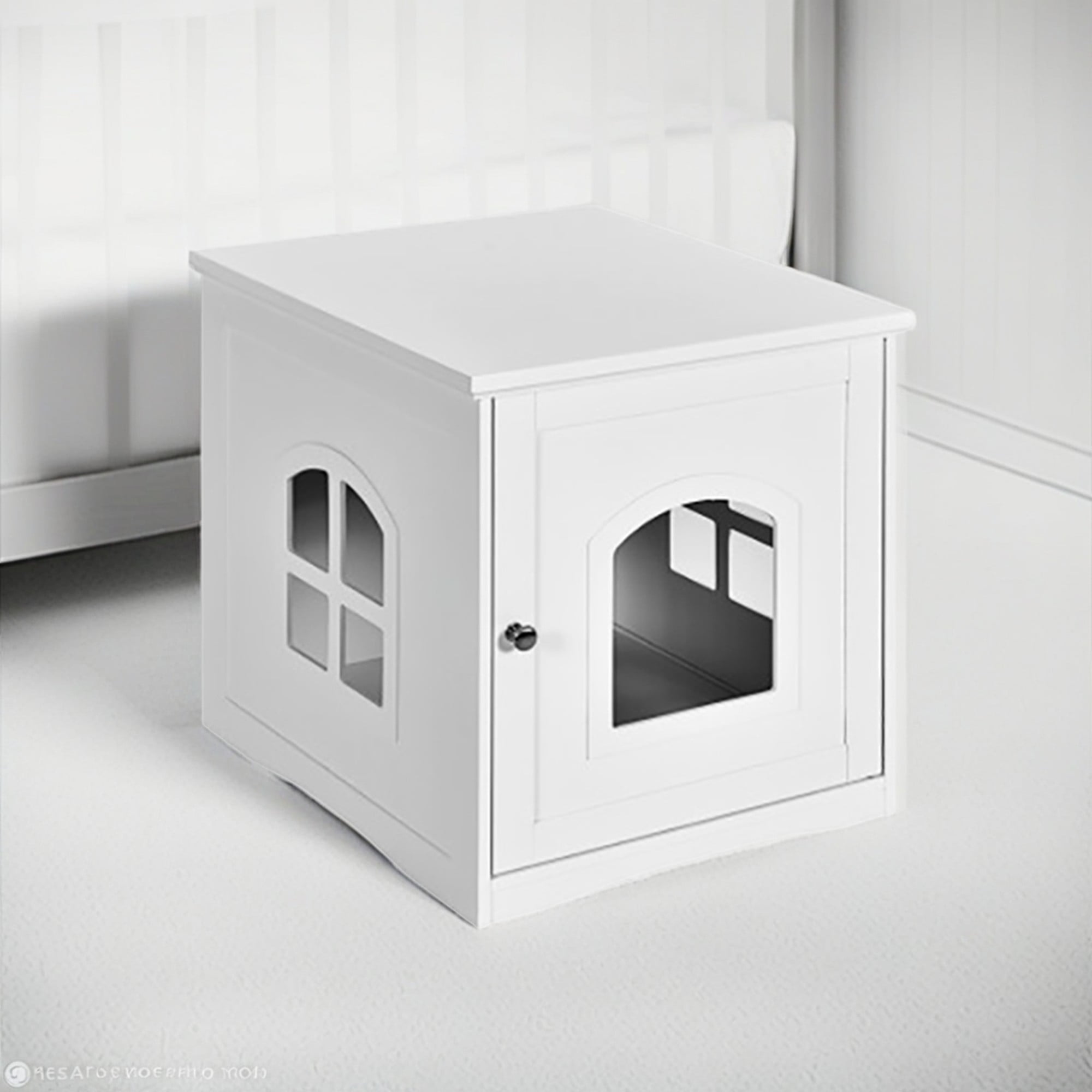 resenkos 21" Multipurpose Cat Houses Furniture, Hidden Cat Litter Boxes Enclosure, White