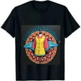 thumbnail image 2 of Vibrant Cotton Short Sleeve T-Shirt for Women with Colorful Pattern Blue Fish Design & Accents, 2 of 6