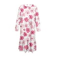 thumbnail image 5 of Zylanna Girls Long-Sleeve Tiered Maxi Dress, Spring Fall Soft Pockets Design Floral Girls' Casual Dresses Pink Size 6, 5 of 6
