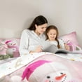 thumbnail image 5 of Manfei Cartoon Snowman Full Size Comforter Sets for Child, Santa Claus Gift Bedding Comforter Set, Christmas Snowflake Print Reversible Bedding Sets, Luxury Bedroom Decor, 3 Pieces, 5 of 8