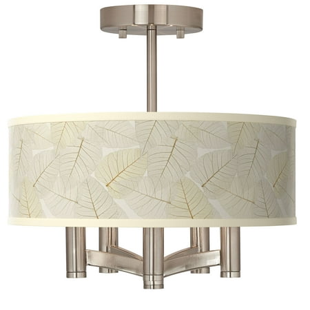 

Giclee Glow Fall Leaves Ava 5-Light Nickel Ceiling Light