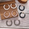 thumbnail image 5 of Rhinestones Crystal Pave Round Circle Hoop Earrings Women Summer Jewelry Gifts, 5 of 8